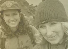 Fiona and Daughter A photograph of Fiona McManus and friends hiking.