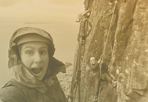 Go climb a mountain! Fiona McManus and daughter rock climbing - Building resilience beyond the studio