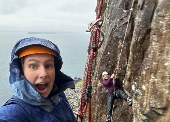 Rock Climbing Fiona McManus and daughter rock climbing - Building resilience beyond the studio